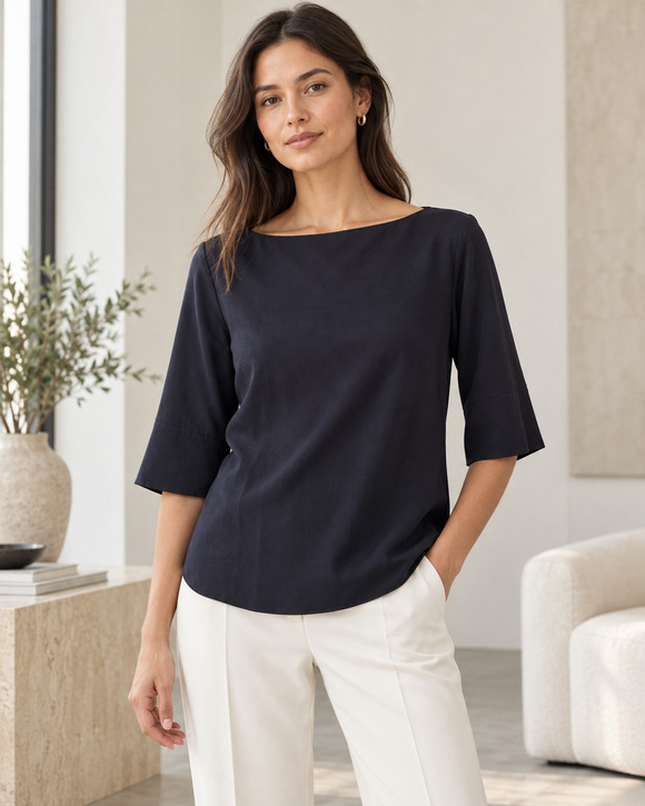 COS Tops - COS Women Minimalist Top Medium Navy Structured Classic Old Money Preppy Capsule